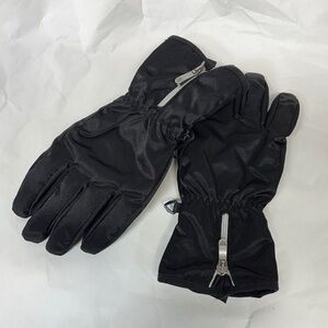 Couloir Metropolis Black Zippered leather fleece lined winter  Gloves